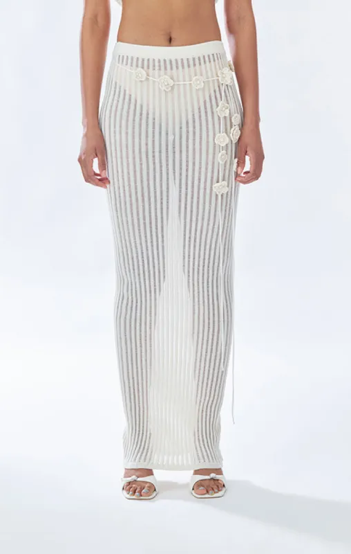 Knit Floral Maxi Skirt sold by Stolen Stores