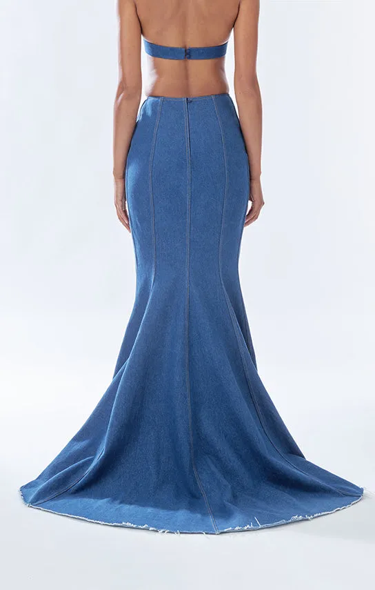 Classic Fishtail Maxi Skirt (Denim) sold by Stolen Stores product image thumbnail 4