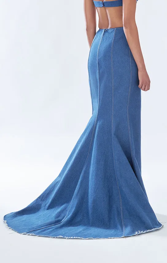 Classic Fishtail Maxi Skirt (Denim) sold by Stolen Stores