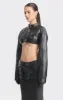Faux Leather Racing Belt Crop Jacket sold by Stolen Stores