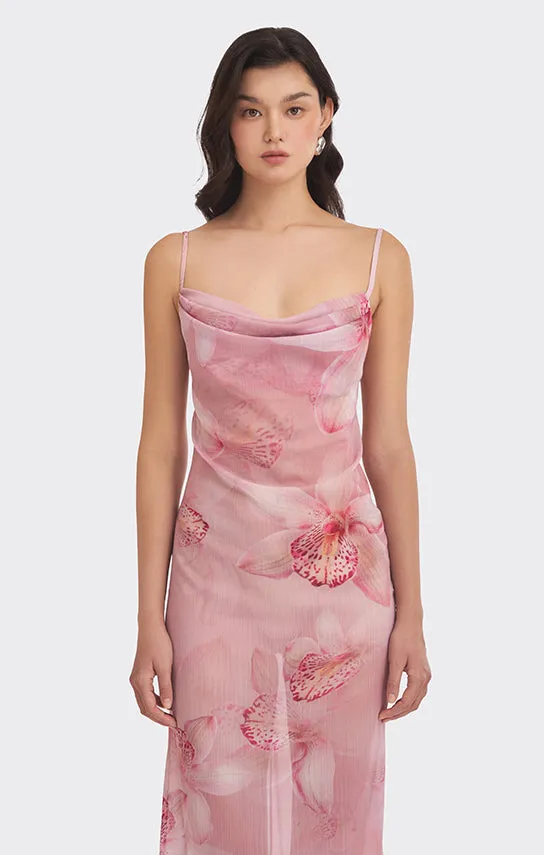 Cowl Neck Dress (Orchid Print) sold by Stolen Stores product image thumbnail 3