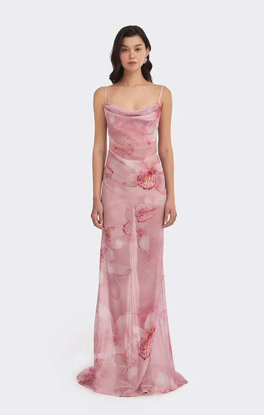 Cowl Neck Dress (Orchid Print) sold by Stolen Stores