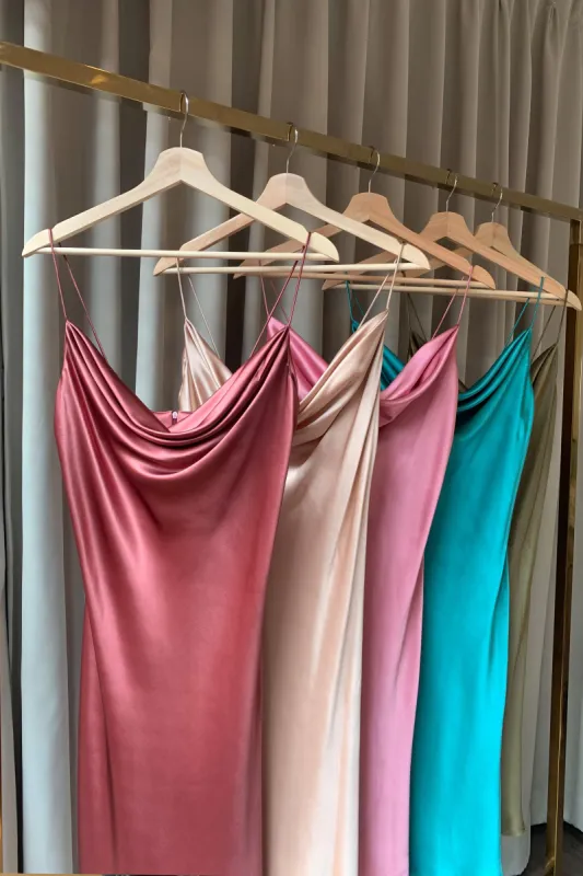 Signature Cowl Silk Neck Dress sold by Stolen Stores