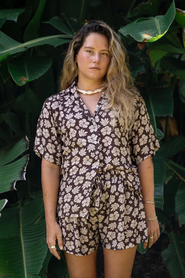 Zennor Shorts - Brown Tropics sold by Lokahi Swimwear