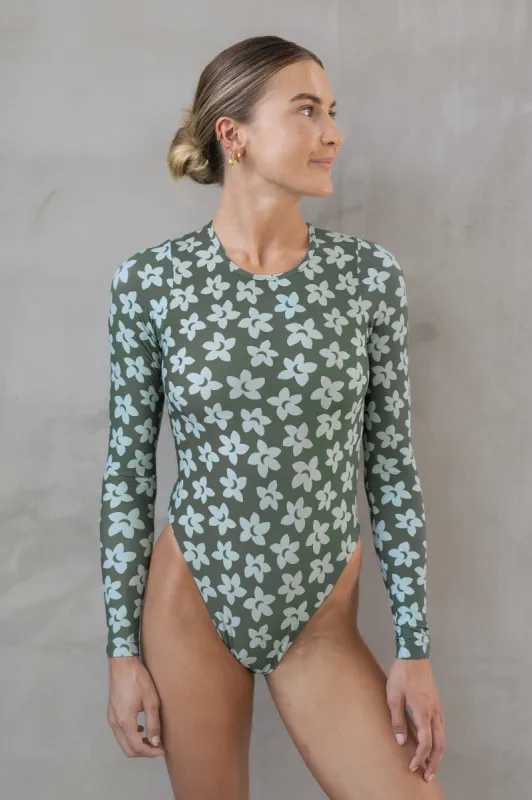 Long Sleeve Surf Suit - Moon Flower sold by Lokahi Swimwear
