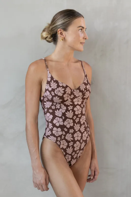 Peregian One Piece - Brown Tropics sold by Lokahi Swimwear