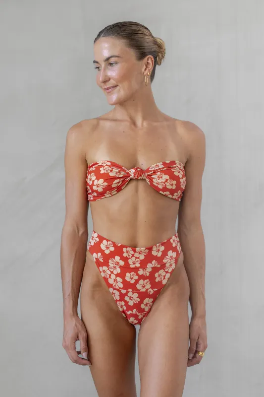 Kahiko Bottom - Burnt Hibiscus sold by Lokahi Swimwear