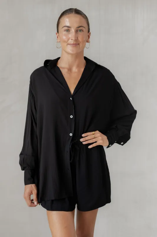 Zephyr Shirt - Black sold by Lokahi Swimwear