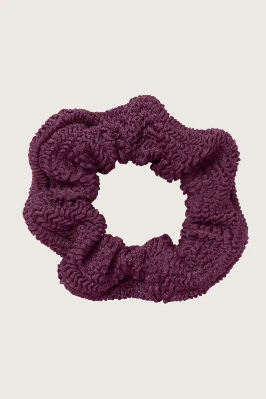 Hunza G Hair Scrunchie in Metallic Grape made by Hunza G