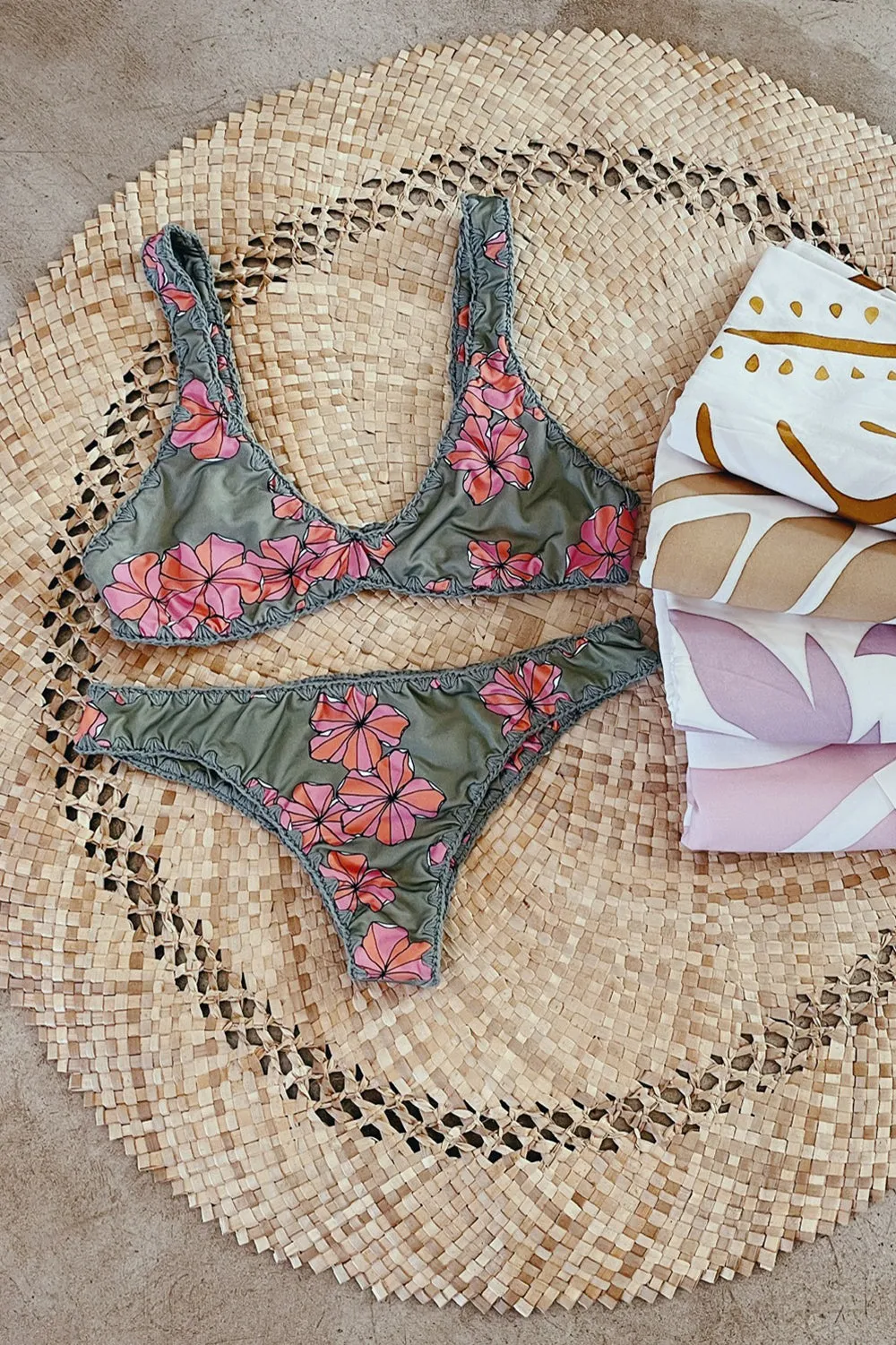 Posh Pua Makai Bottom in Retro Ilima- Last One sold by Society Bikini product image thumbnail 2