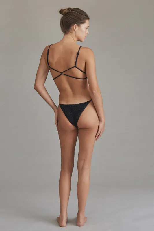 ACACIA Salé Crochet Bottom in Licorice (Black)- Last Two sold by Society Bikini