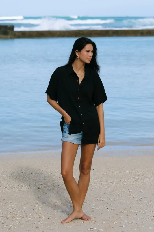 Mai Dylan Top in Black made by Society Bikini