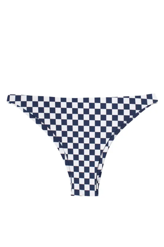 MIKOH Miyako 2 Bottom in Checkered Aquarium- Last One sold by Society Bikini