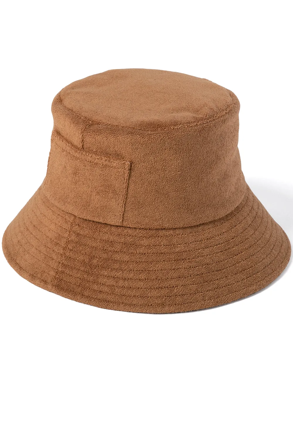 Lack of Color Terry Wave Bucket Hat in Coffee Brown sold by Society Bikini