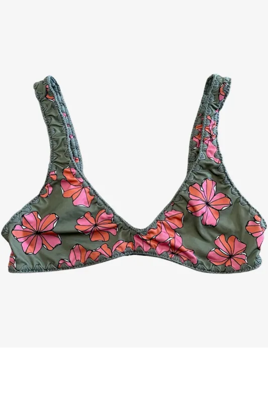 Posh Pua Makai Top in Retro Ilima sold by Society Bikini