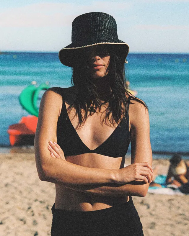 Isadora Bucket Hat - Black Cream sold by Society Bikini
