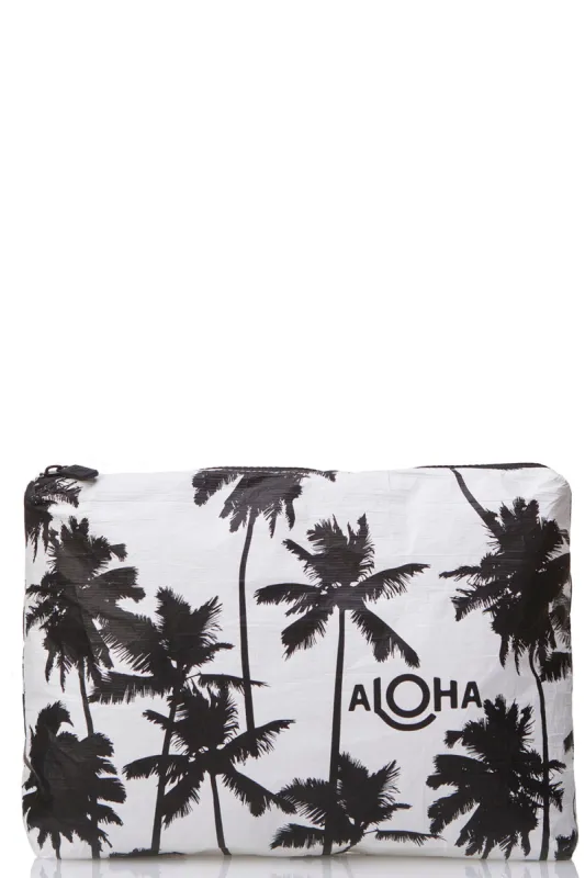 ALOHA Collection Mid Coco Palms Pouch in Black sold by Society Bikini