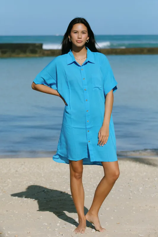 Mai Dylan Dress in Azure made by Society Bikini