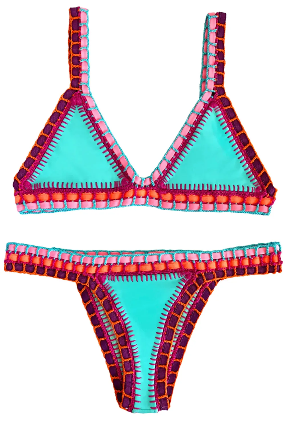 Coccoloba Swim Crochet Top in Passion Fruit sold by Society Bikini