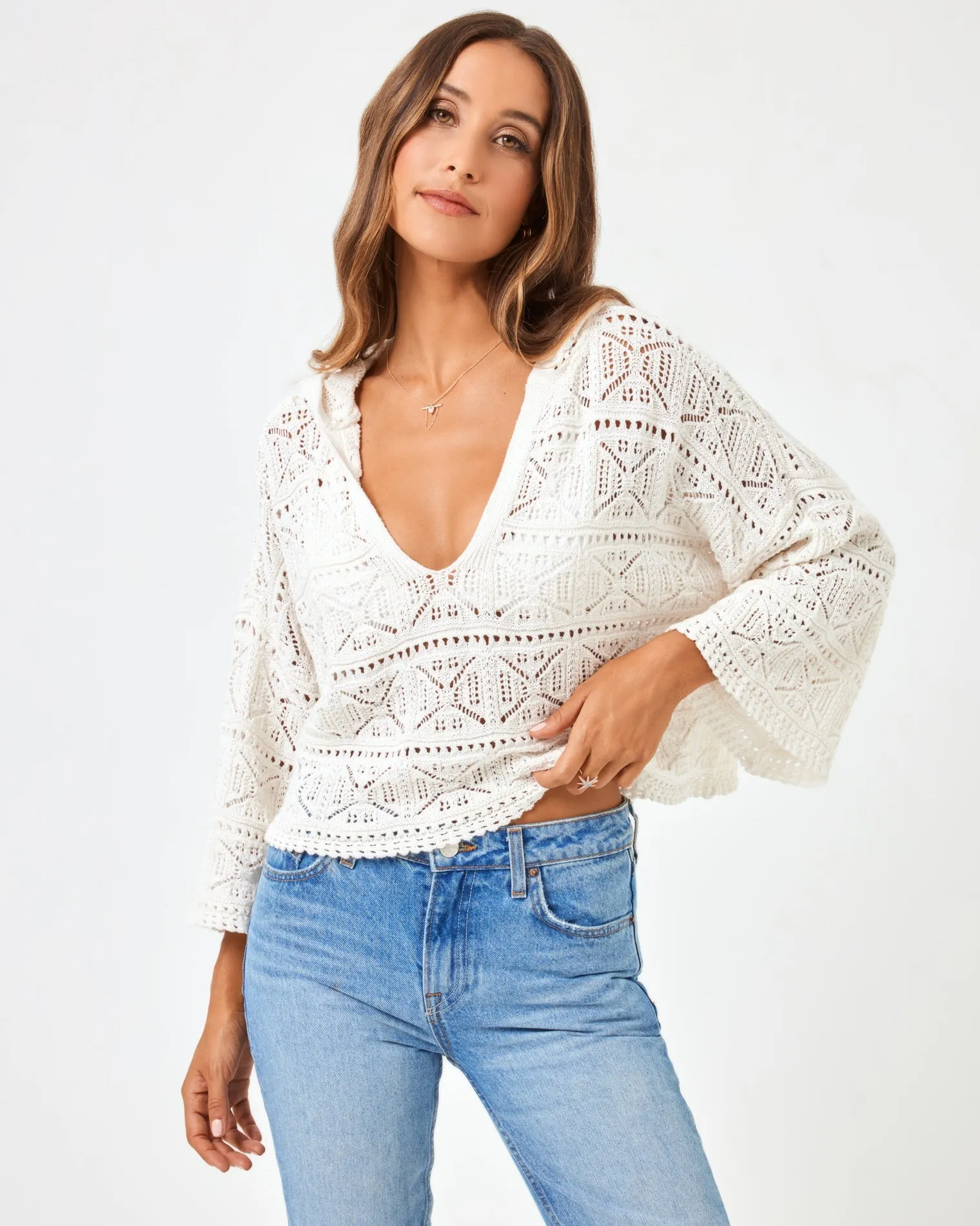 Diamond Eyes Sweater - Cream sold by Society Bikini product image thumbnail 2