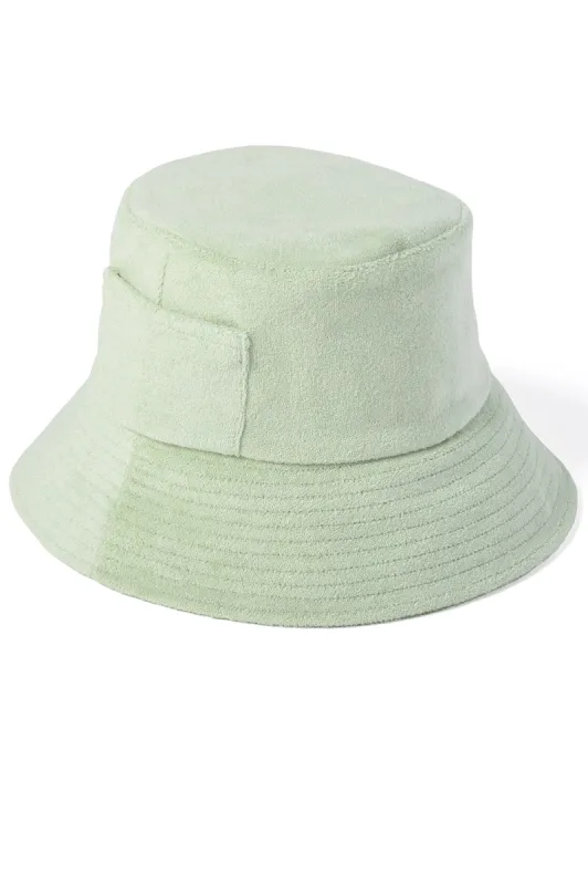 Lack of Color Terry Wave Bucket Hat in Mint Green sold by Society Bikini
