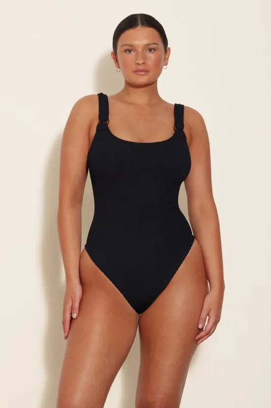 Hunza G Domino One Piece in Black- Last One sold by Society Bikini