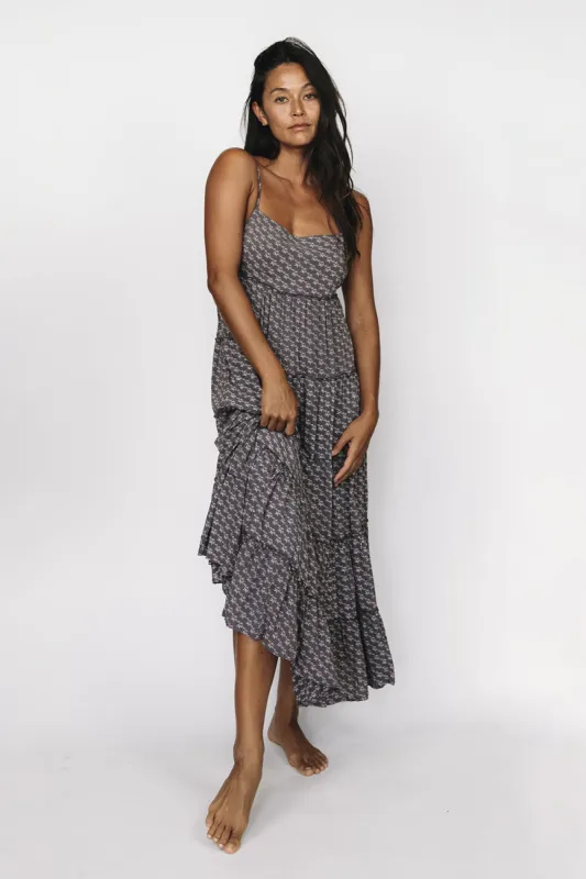 Mai Charlie Midi Dress in Moon Flower sold by Society Bikini