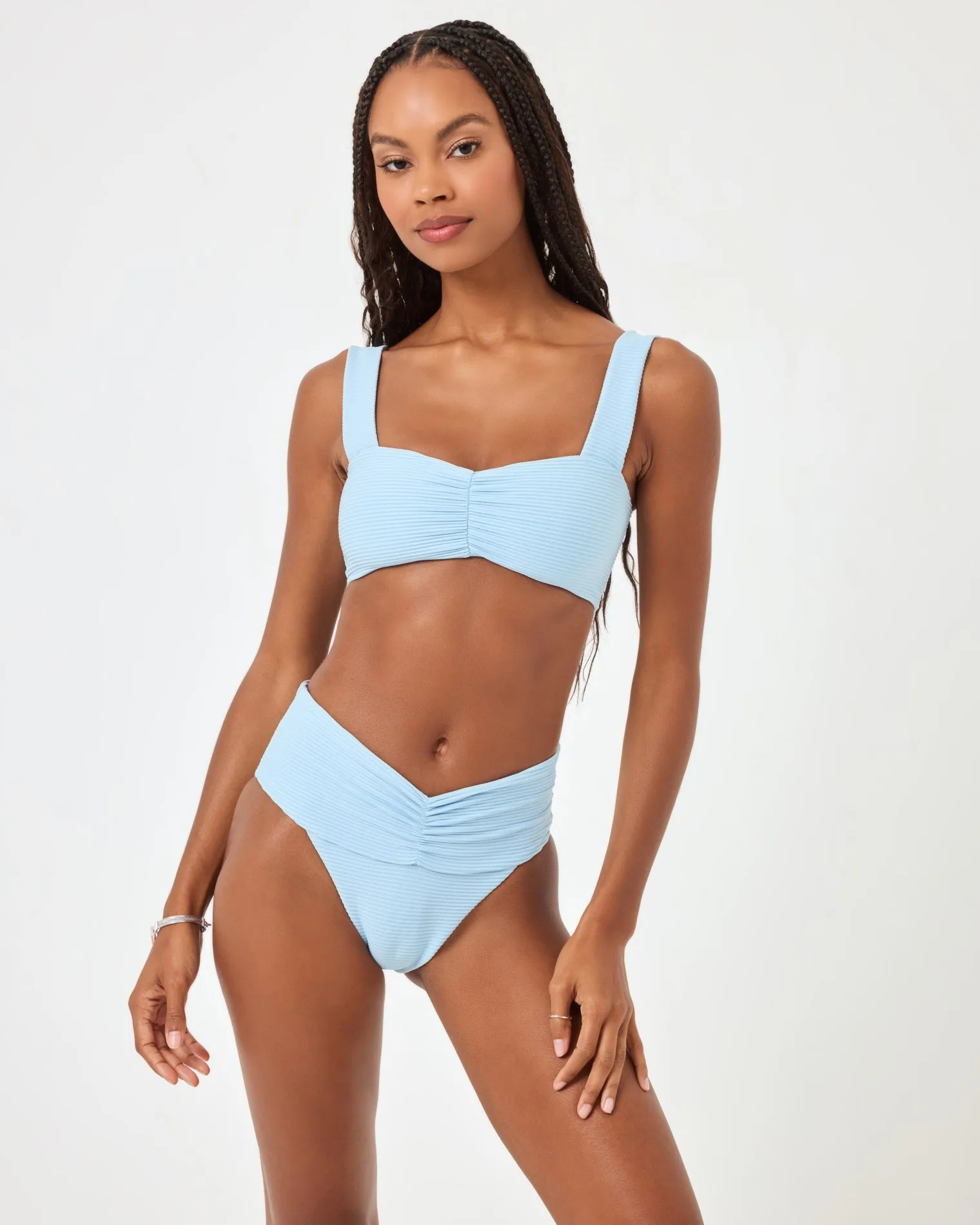 Eco Chic Repreve® Bardot Bikini Bottom - Sky Blue sold by Society Bikini product image thumbnail 2