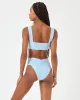 Eco Chic Repreve® Bardot Bikini Bottom - Sky Blue sold by Society Bikini