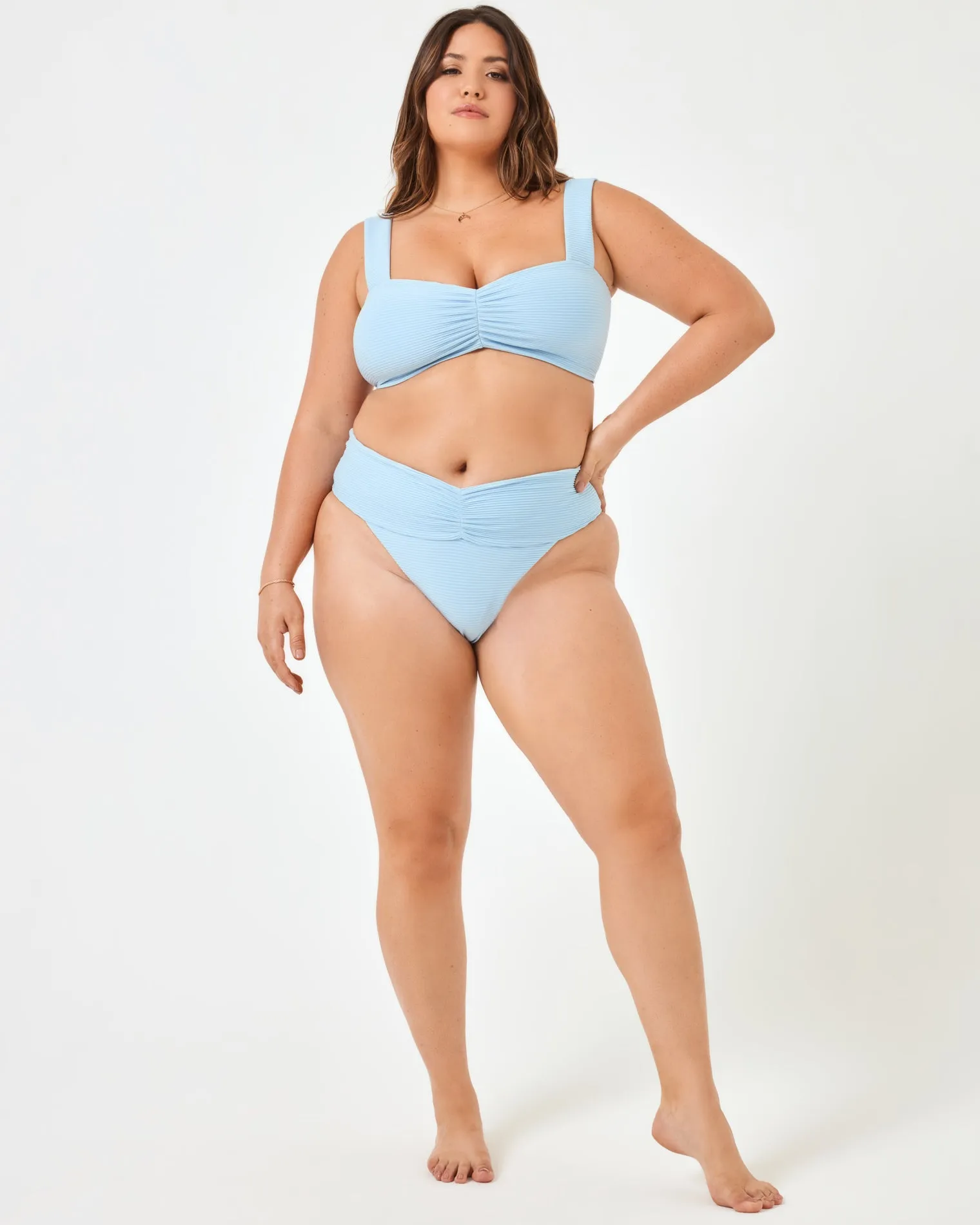Eco Chic Repreve® Bardot Bikini Bottom - Sky Blue sold by Society Bikini product image thumbnail 5