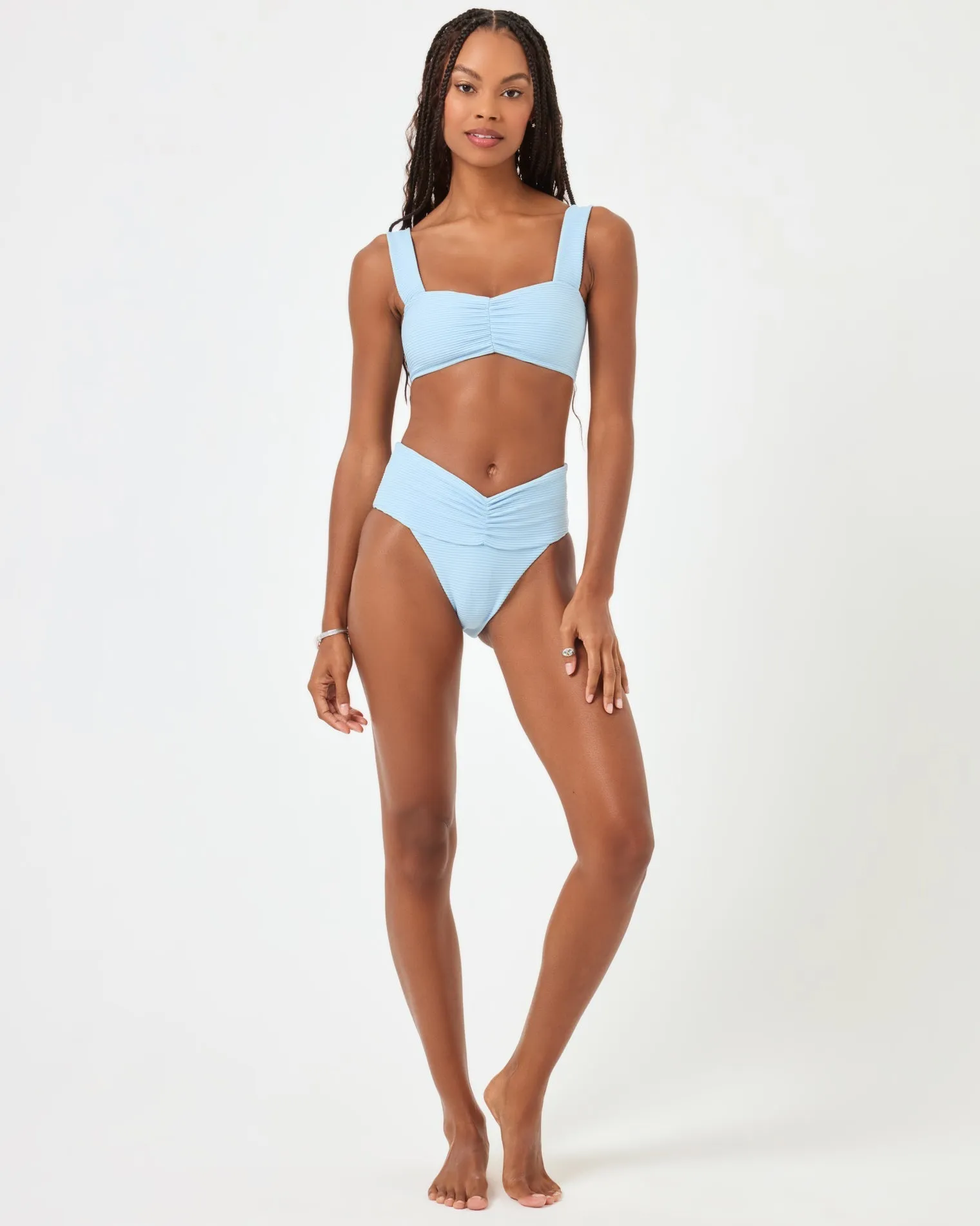 Eco Chic Repreve® Bardot Bikini Bottom - Sky Blue sold by Society Bikini product image thumbnail 3