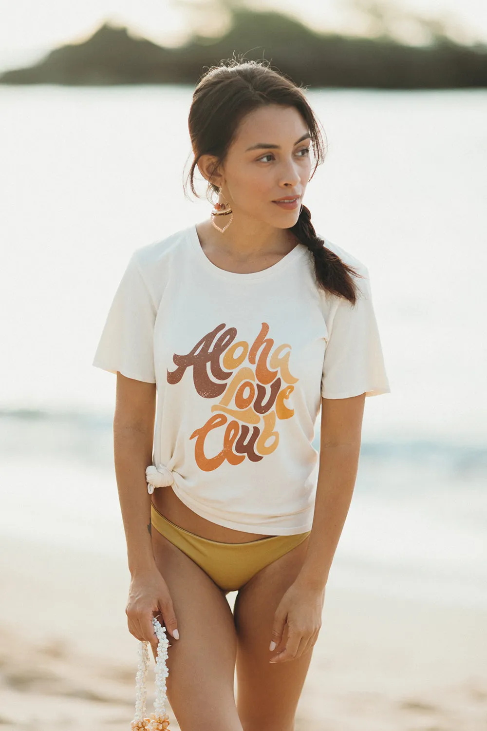 Dolkii Tee Aloha Love Club '19 in Coconut sold by Society Bikini product image thumbnail 3
