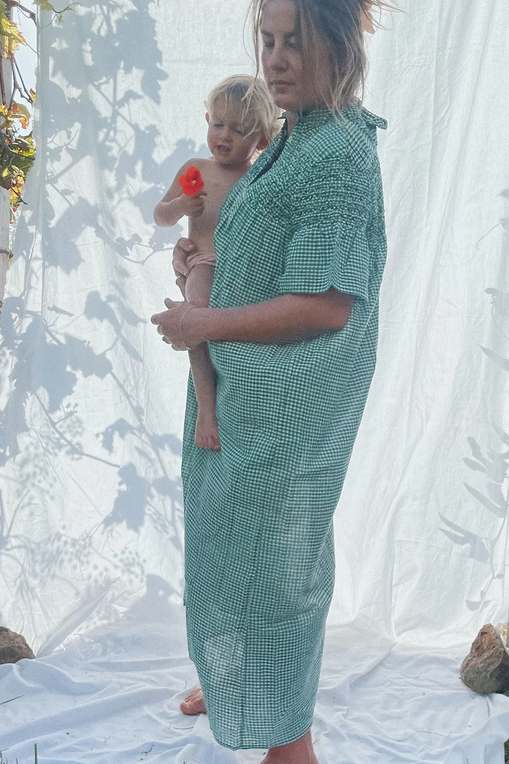 Olympia Etal Isabel Dress in Green Plaid- Last One sold by Society Bikini product image thumbnail 2