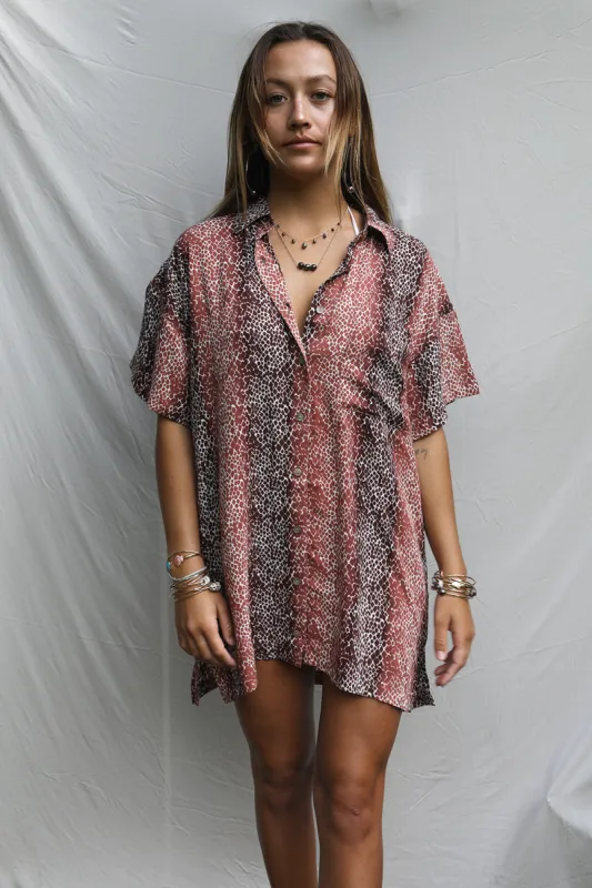 Benoa Swim Aloha Shirt Dress in Bruna sold by Society Bikini