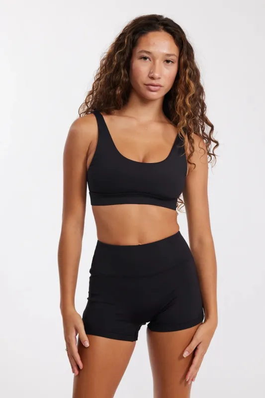 Benoa Swim 2.5" Booty Shorts in Black made by Benoa Swim