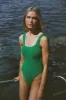 Hunza G Square Neck One Piece in Emerald sold by Society Bikini