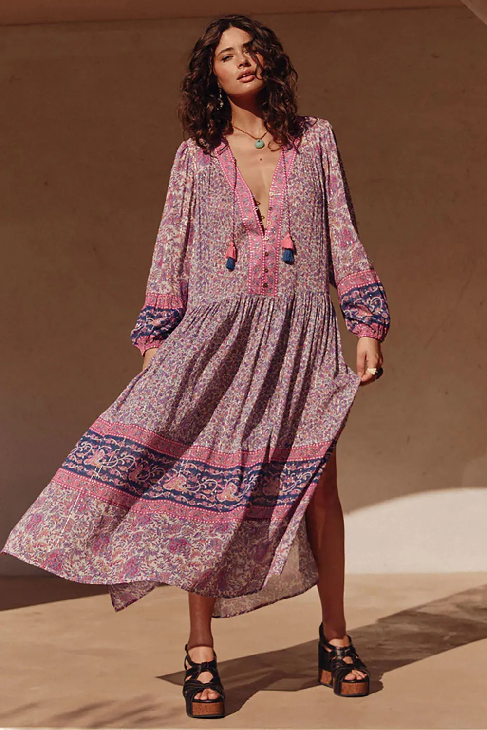 SPELL Little Bird Gown in Berry sold by Society Bikini product image thumbnail 4