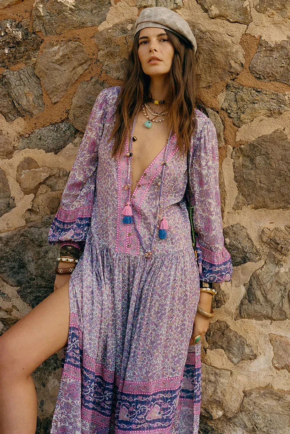 SPELL Little Bird Gown in Berry sold by Society Bikini product image thumbnail 2