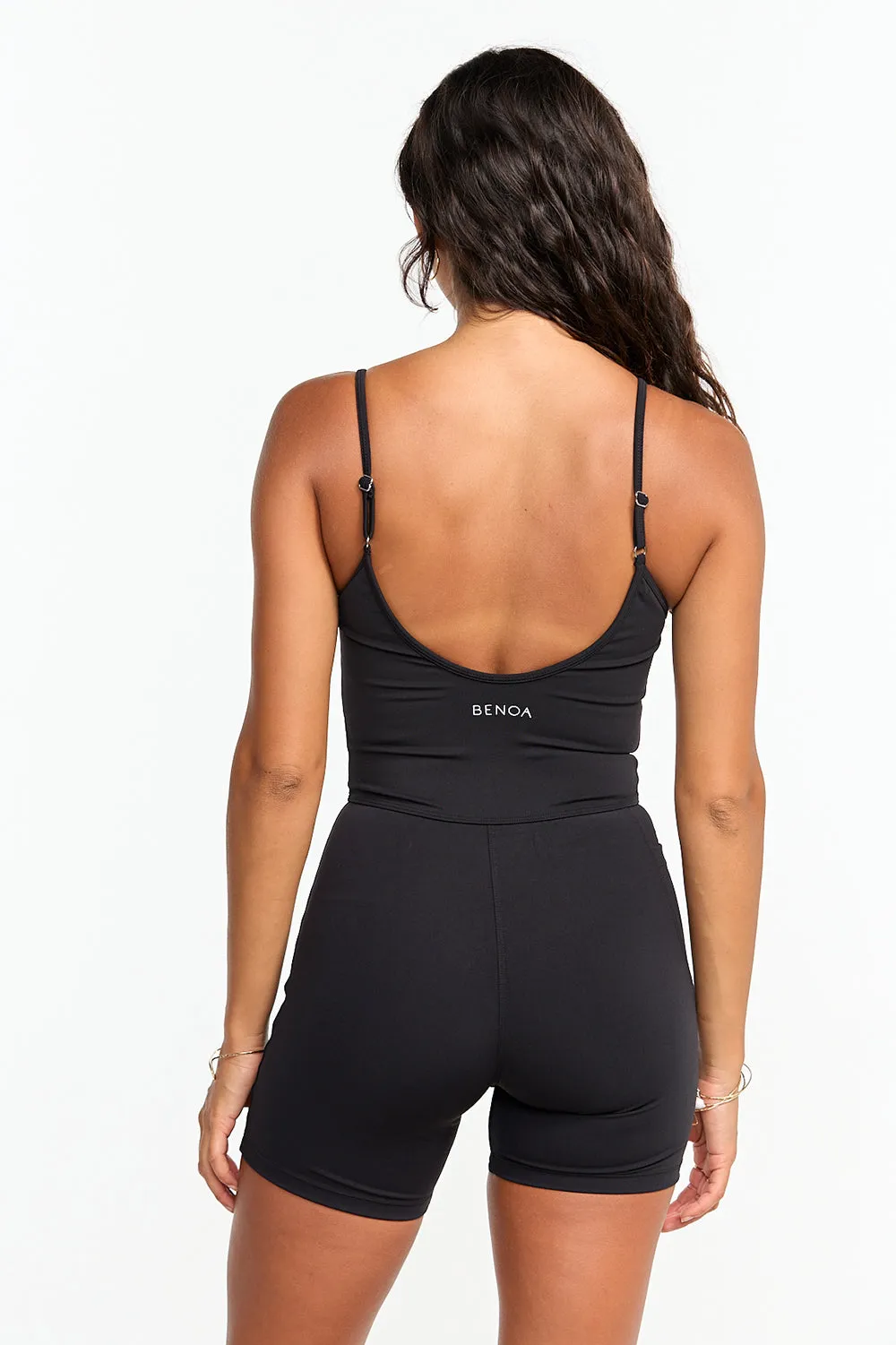 Benoa Active Square Neck Romper 5" in Black- Last One sold by Society Bikini product image thumbnail 2
