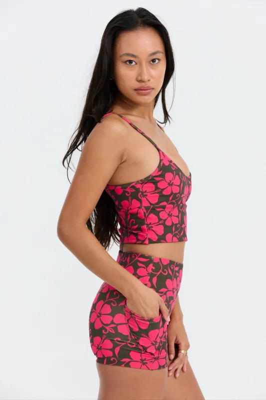 Benoa Active 2.5" Booty Shorts in Pupukea|Pink sold by Society Bikini