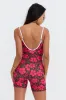 Benoa Active Square Neck Romper 5" in Pupukea|Pink sold by Society Bikini