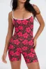 Benoa Active Square Neck Romper 5" in Pupukea|Pink sold by Society Bikini