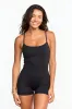 Benoa Active Square Neck Romper 3" in Black sold by Society Bikini