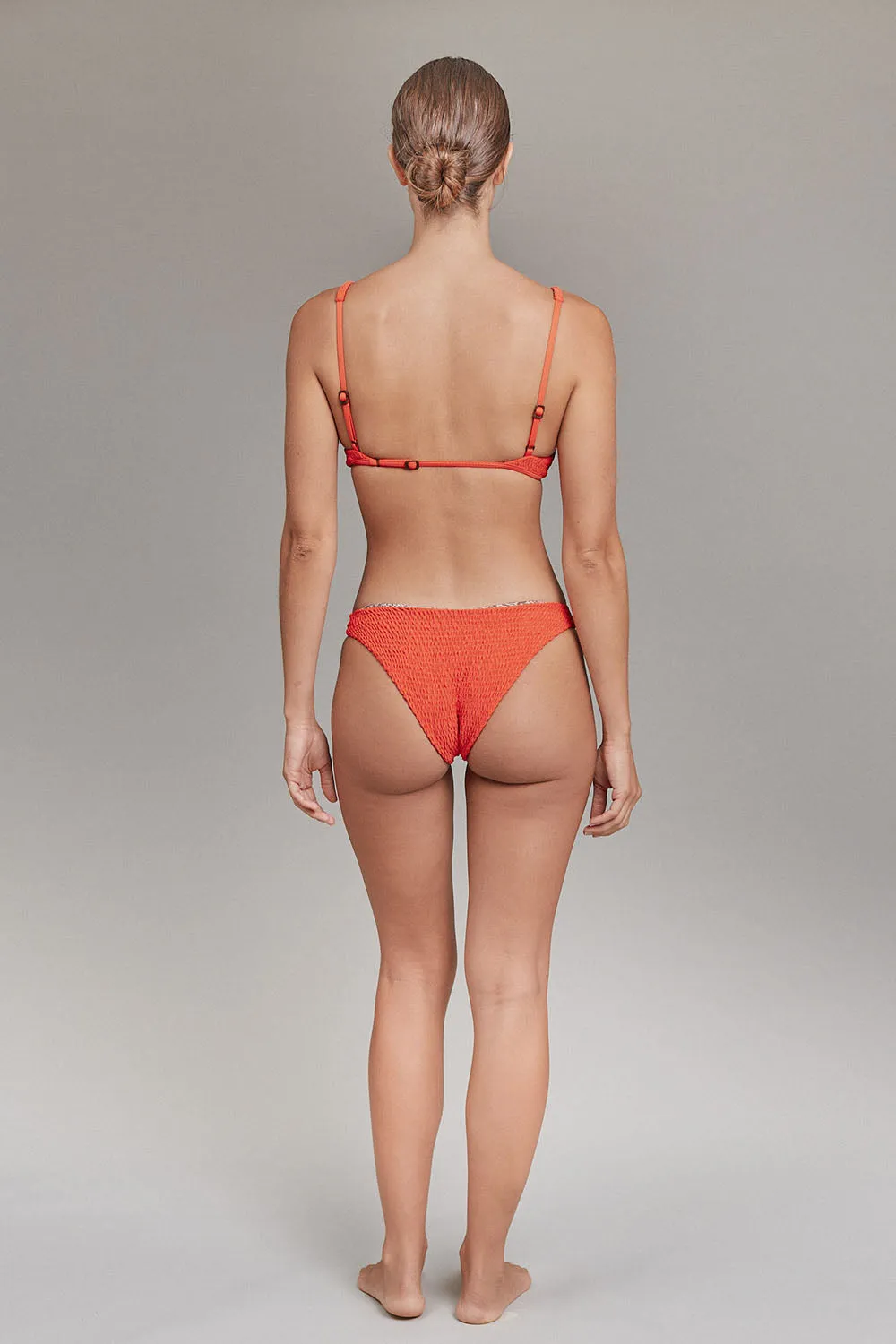 ACACIA Spring 2025 Zuma Shirred Bottom in Saffron sold by Society Bikini