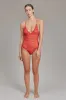 ACACIA Spring 2025 Clea Crochet One Piece in Saffron sold by Society Bikini