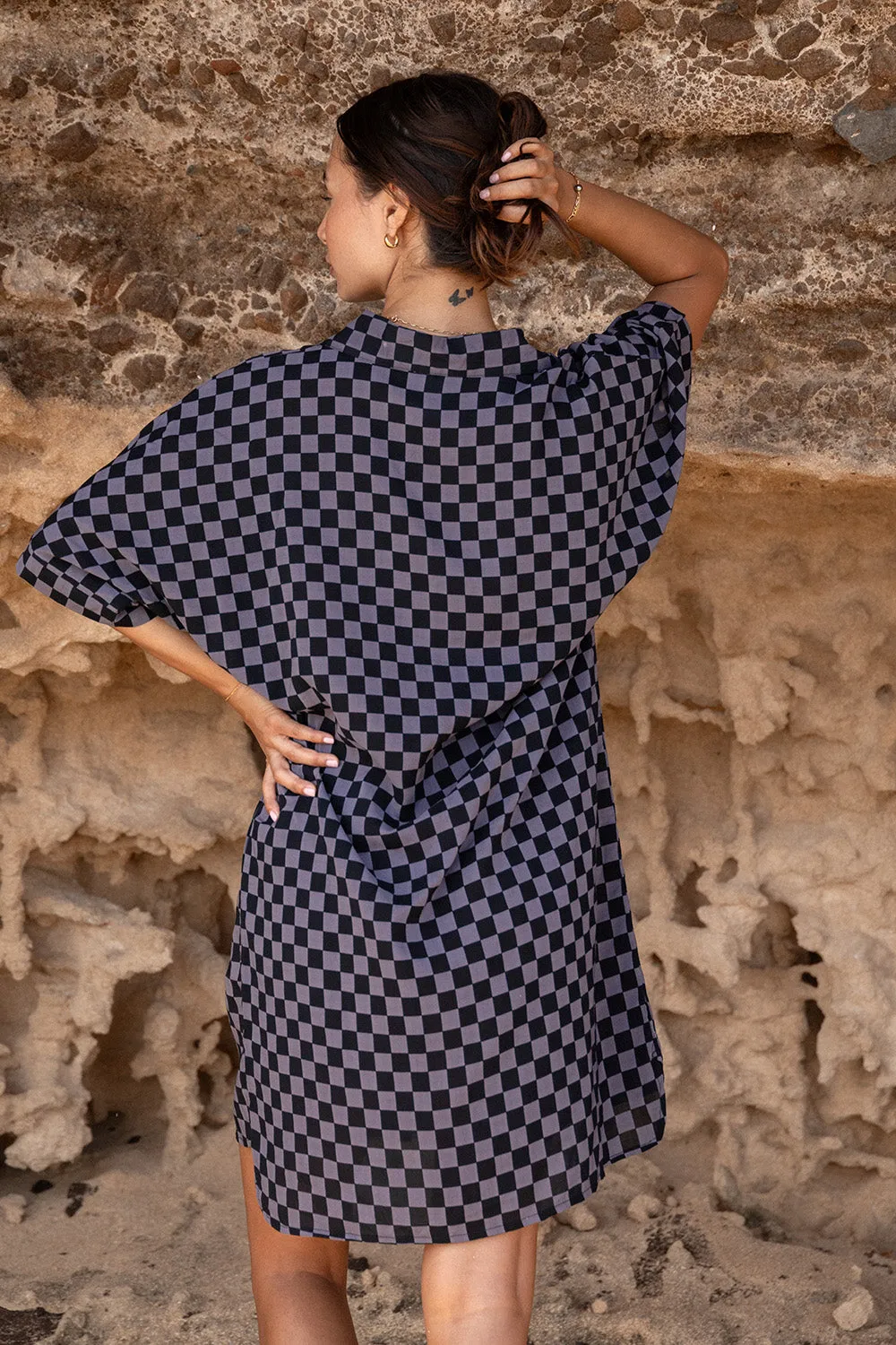 Mai Dylan Dress in Onyx Check- Last One sold by Society Bikini product image thumbnail 2