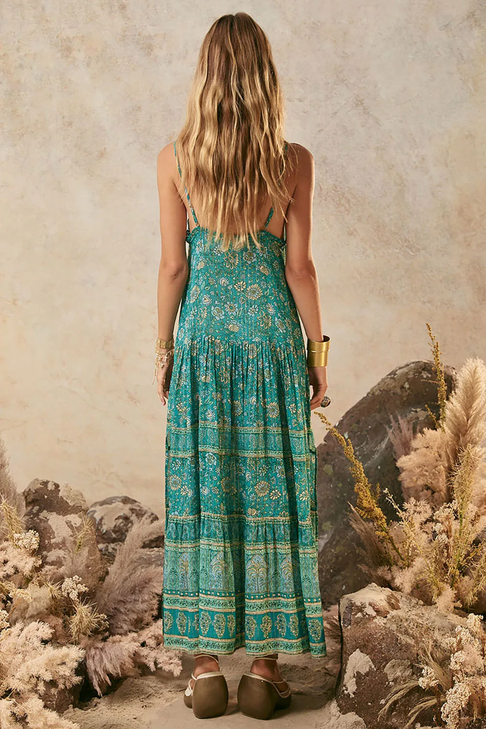SPELL Elysian Strappy Maxi Dress in Jade sold by Society Bikini product image thumbnail 5