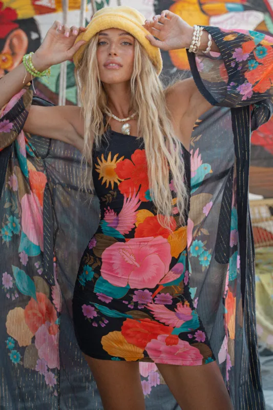 SPELL Beach Bar Robe in After Dark sold by Society Bikini