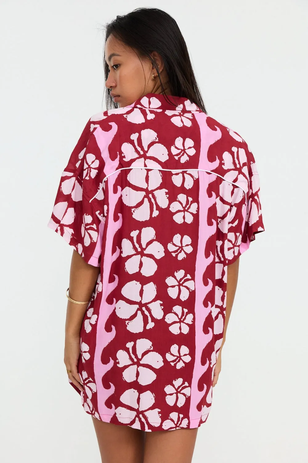 Benoa Swim Aloha Shirt Dress in Papeete sold by Society Bikini product image thumbnail 4