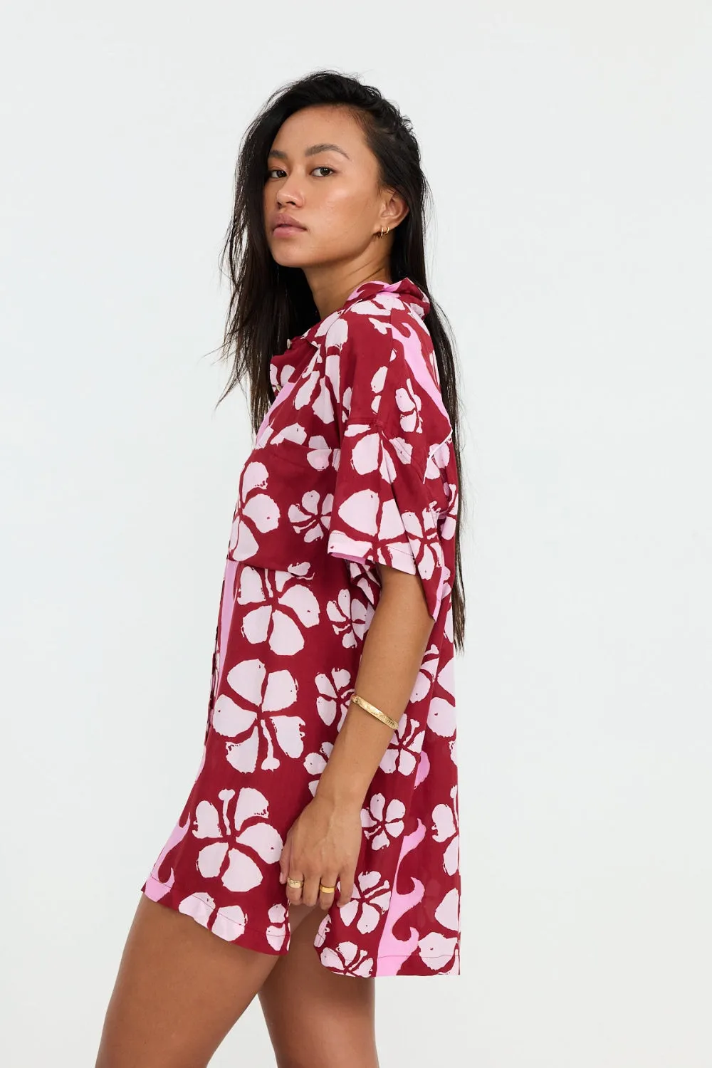 Benoa Swim Aloha Shirt Dress in Papeete sold by Society Bikini product image thumbnail 3